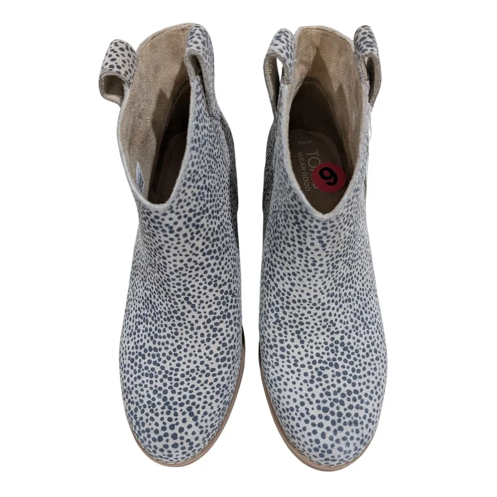NEW Toms Boot 6 Constance Heeled Mini Cheetah Suede Ankle Boots Western‎ Vibe